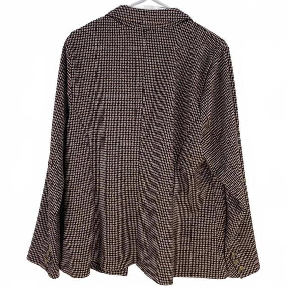 Torrid Brown and Burgundy Houndstooth Double Knit Blazer Plus Size 2X - Picture 3 of 5